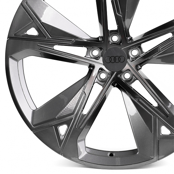 Кованые диски H231030Q SKILL SL516-SK199 21 J9.5 ET31 5x112 66.5 графит глянцевый + полированные спи: Фото 2