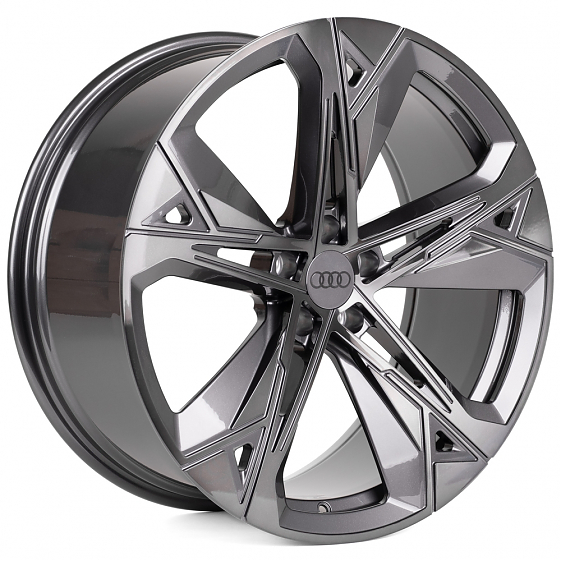 Кованые диски H231030Q SKILL SL516-SK199 21 J9.5 ET31 5x112 66.5 графит глянцевый + полированные спи: Фото 4
