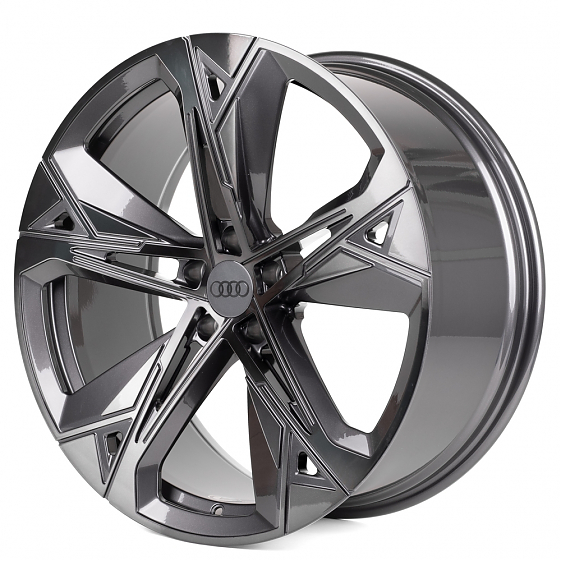 Кованые диски H231030Q SKILL SL516-SK199 21 J9.5 ET31 5x112 66.5 графит глянцевый + полированные спи: Фото 5