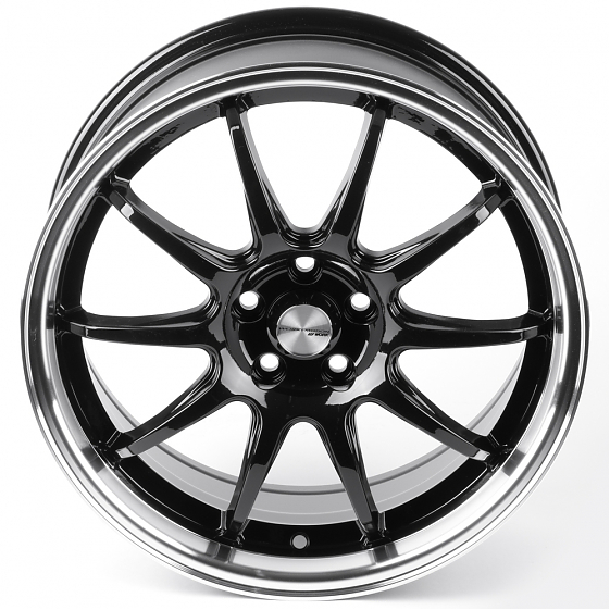 Литые диски 81434 Work 12243-CT345 17 J7.5 ET40 5x100 73.1 чёрный глянцевый + полированный обод: Фото 3