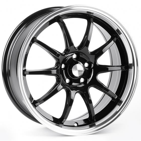 Литые диски 81434 Work 12243-CT345 17 J7.5 ET40 5x100 73.1 чёрный глянцевый + полированный обод: Фото 4