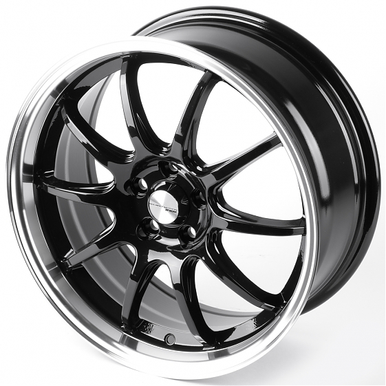 Литые диски 81434 Work 12243-CT345 17 J7.5 ET40 5x100 73.1 чёрный глянцевый + полированный обод: Фото 6