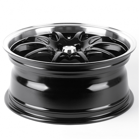 Литые диски 81434 Work 12243-CT345 17 J7.5 ET40 5x100 73.1 чёрный глянцевый + полированный обод: Фото 7