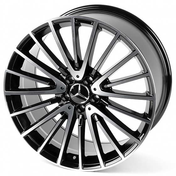 Литые диски 80975 Mercedes-Benz H3064F-SL077 20 J9.5 ET43 5x112 66.5 чёрный глянцевый + полированные: Фото 5