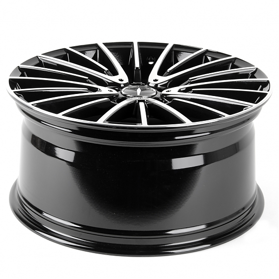 Литые диски 80975 Mercedes-Benz H3064F-SL077 20 J9.5 ET43 5x112 66.5 чёрный глянцевый + полированные: Фото 7
