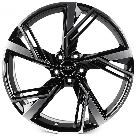 Кованые диски 0923-51 PTRACING FG652X-SL221 20 J9 ET28 5x112 66.45 чёрный + полированные спицы: Фото 1