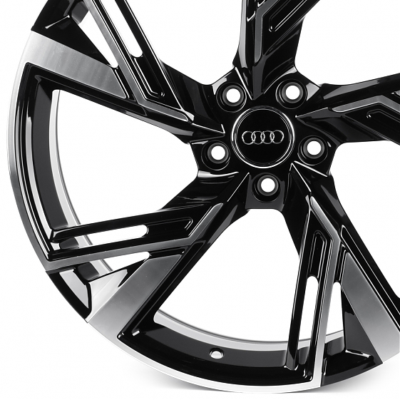 Кованые диски 0923-51 PTRACING FG652X-SL221 20 J9 ET28 5x112 66.45 чёрный + полированные спицы: Фото 2