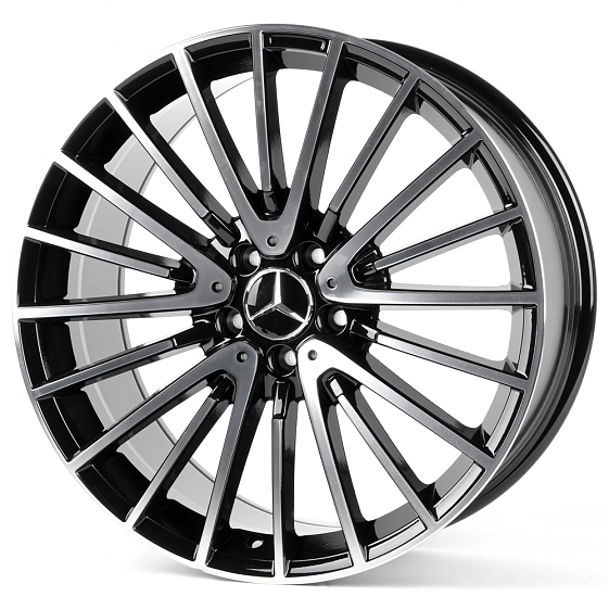 Литые диски 81714 Mercedes-Benz FC3064-SM202 20 J9.5 ET43 5x112 66.5 чёрный + полированные спицы: Фото 4