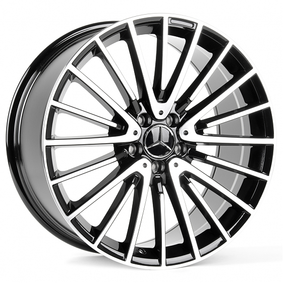 Литые диски 81714 Mercedes-Benz FC3064-SM202 20 J9.5 ET43 5x112 66.5 чёрный + полированные спицы: Фото 6