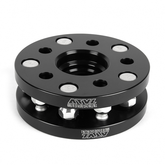 Проставка 41110 ATVL 5x100/5x114.3 56,1/56,1 12x1,25 15mm чёрный: Фото 2