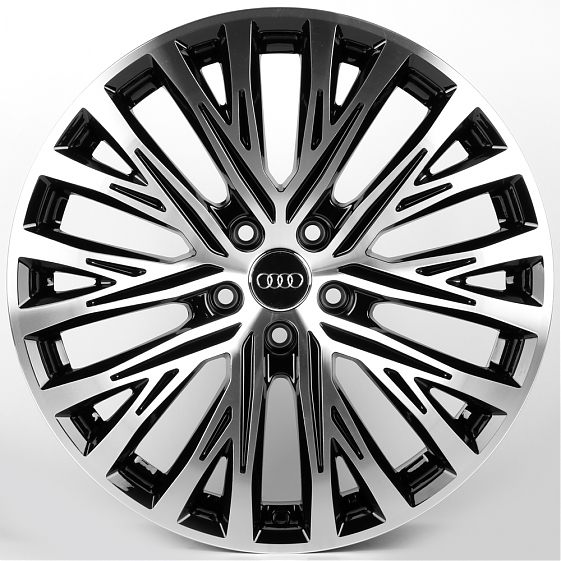 Литые диски 81843 Audi IVF-3051-CT508 19 J8.5 ET30 5x112 66.45 чёрный глянцевый + полированные спицы: Фото 1