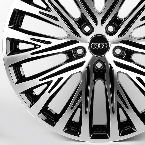 Литые диски 81843 Audi IVF-3051-CT508 19 J8.5 ET30 5x112 66.45 чёрный глянцевый + полированные спицы: Фото 2