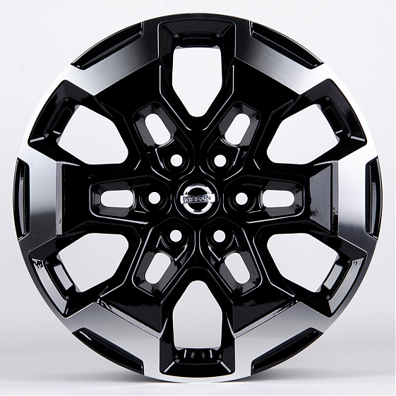 Литые диски 80875 Nissan 60163-SV271 17 J7 ET35 6x114.3 66.1 чёрный + полированные спицы: Фото 1
