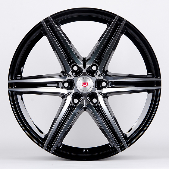 Литые диски 80874 Vossen 6985X-CS267 20 J9 ET18 6x139.7 106.1 чёрный + полированные спицы: Фото 1