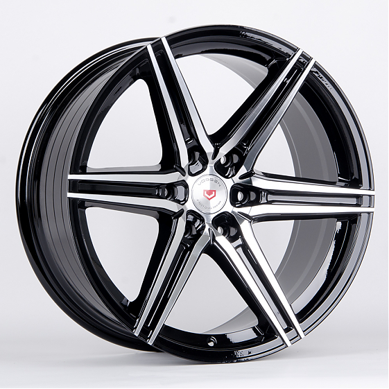 Литые диски 80874 Vossen 6985X-CS267 20 J9 ET18 6x139.7 106.1 чёрный + полированные спицы: Фото 3