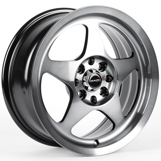 Литые диски 82176 Nismo 5868F-CT456 15 J6.5 ET30 4x100/4x114.3 73.1 чёрный + полированные спицы под : Фото 4