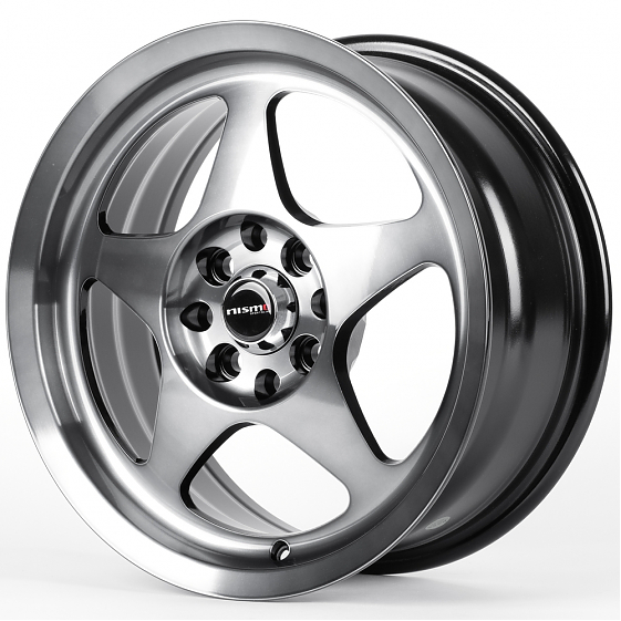 Литые диски 82176 Nismo 5868F-CT456 15 J6.5 ET30 4x100/4x114.3 73.1 чёрный + полированные спицы под : Фото 5