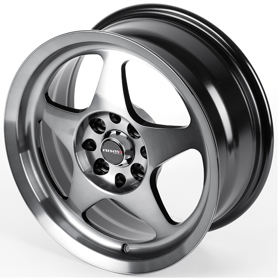 Литые диски 82176 Nismo 5868F-CT456 15 J6.5 ET30 4x100/4x114.3 73.1 чёрный + полированные спицы под : Фото 6