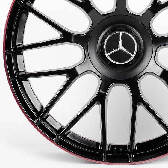 Литые диски 81067 Mercedes-Benz DQ023-SV294 19 J8.5 ET36 5x112 66.6 чёрный матовый + красный обод: Фото 2