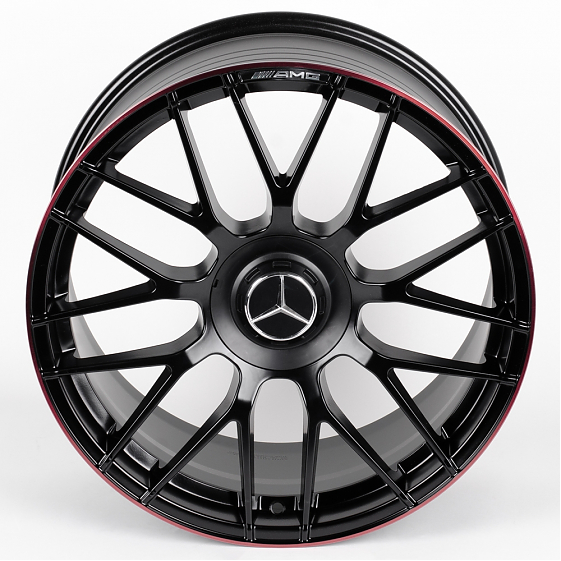 Литые диски 81067 Mercedes-Benz DQ023-SV294 19 J8.5 ET36 5x112 66.6 чёрный матовый + красный обод: Фото 3