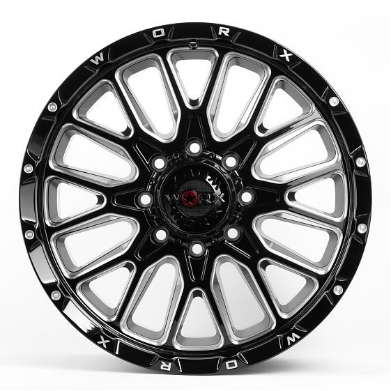 Литые диски 80332 WORX 818 20 J9 ET0 5x127/5x139.7 78.1 чёрный + полированные спицы: Фото 1