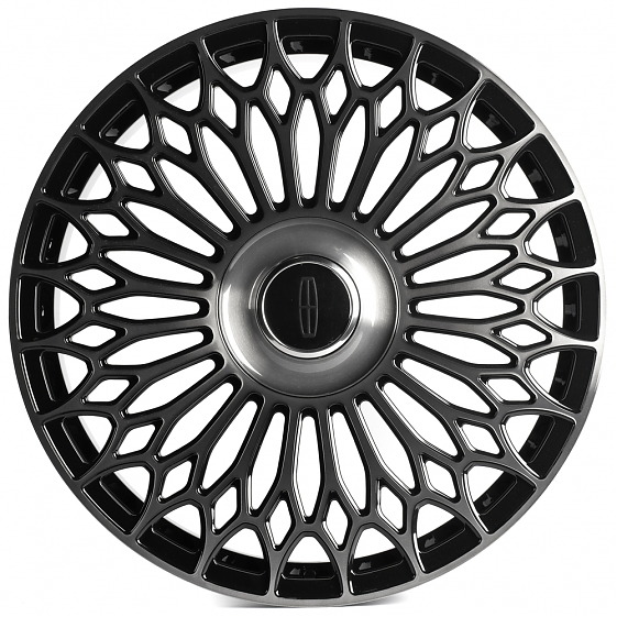 Кованые диски H240601A SL710-SL252 22 J9.5 ET44 6x135 87.1 чёрный глянцевый + полированные спицы + т: Фото 1