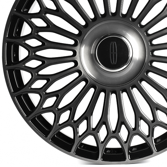 Кованые диски H240601A SL710-SL252 22 J9.5 ET44 6x135 87.1 чёрный глянцевый + полированные спицы + т: Фото 2