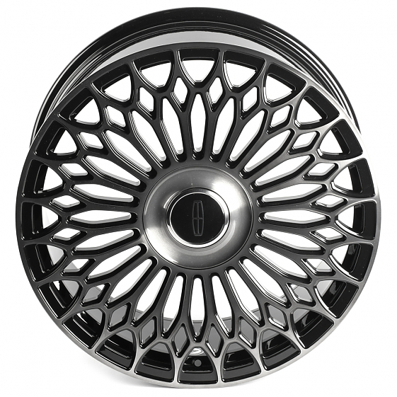 Кованые диски H240601A SL710-SL252 22 J9.5 ET44 6x135 87.1 чёрный глянцевый + полированные спицы + т: Фото 3
