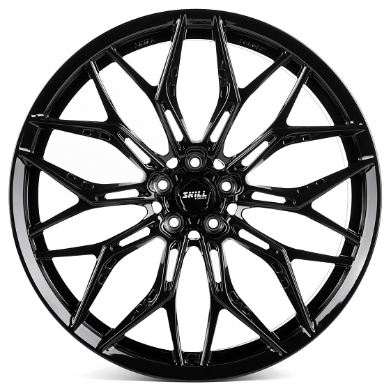Кованые диски H240601W SKILL SL719-SV483 22 J10 ET21 5x112 66.5 чёрный глянцевый: Фото 1