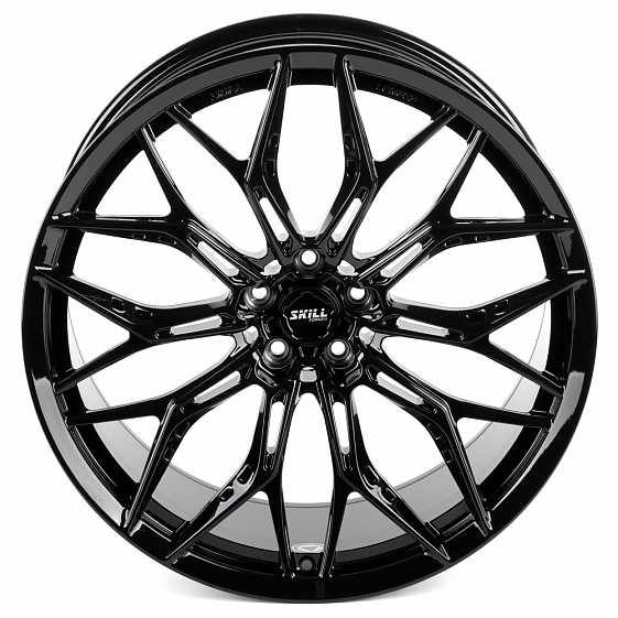 Кованые диски H240601W SKILL SL719-SV483 22 J10 ET21 5x112 66.5 чёрный глянцевый: Фото 3