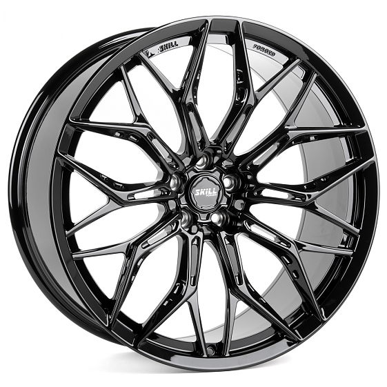 Кованые диски H240601W SKILL SL719-SV483 22 J10 ET21 5x112 66.5 чёрный глянцевый: Фото 4