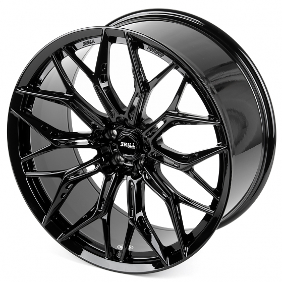Кованые диски H240601W SKILL SL719-SV483 22 J10 ET21 5x112 66.5 чёрный глянцевый: Фото 6
