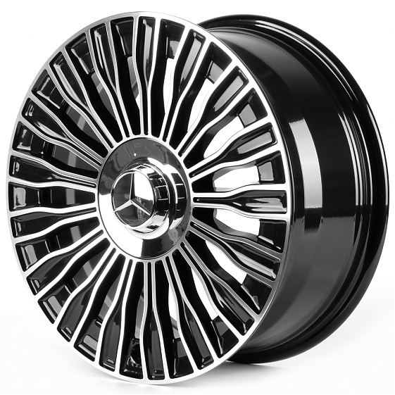 Литые диски 82590 Mercedes-Benz IVF-3152-H3152F 17 J7.5 ET36 5x112 66.5 чёрный глянцевый + полировка: Фото 5