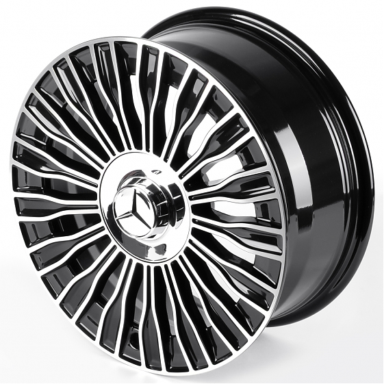 Литые диски 82590 Mercedes-Benz IVF-3152-H3152F 17 J7.5 ET36 5x112 66.5 чёрный глянцевый + полировка: Фото 6