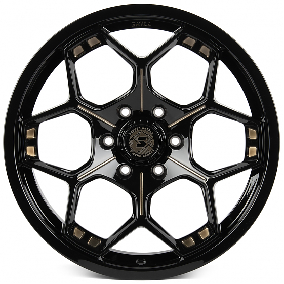 Кованые диски H241210O SV310-CS414 20 J10 ET0 6x139.7 77.8 чёрный глянцевый + полировка + тёмный лак: Фото 1