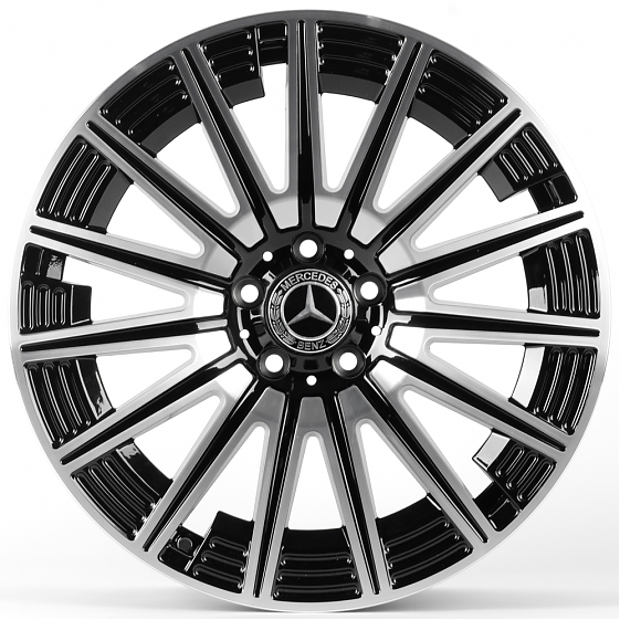 Литые диски 81753 Mercedes-Benz FC3176-FG595 19 J8.5 ET36 5x112 66.5 чёрный + полированные спицы: Фото 1