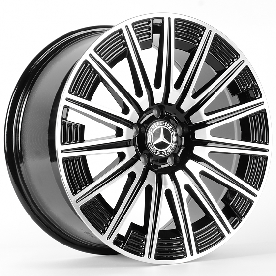 Литые диски 81753 Mercedes-Benz FC3176-FG595 19 J8.5 ET36 5x112 66.5 чёрный + полированные спицы: Фото 4