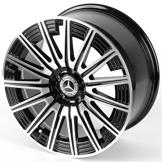 Литые диски 81753 Mercedes-Benz FC3176-FG595 19 J8.5 ET36 5x112 66.5 чёрный + полированные спицы: Фото 6