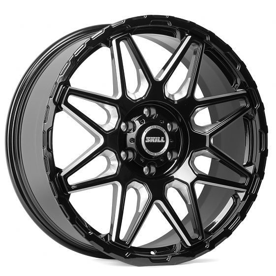 Кованые диски H231014G SKILL SV227-CT398 22 J9 ET19 6x139.7 106.1 чёрный глянцевый + полированные сп: Фото 2