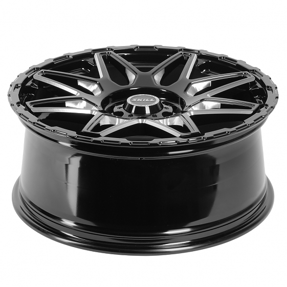 Кованые диски H231014G SKILL SV227-CT398 22 J9 ET19 6x139.7 106.1 чёрный глянцевый + полированные сп: Фото 3