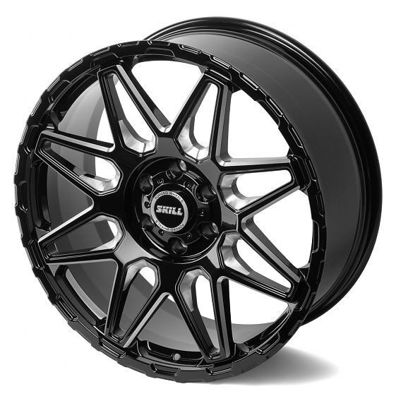 Кованые диски H231014G SKILL SV227-CT398 22 J9 ET19 6x139.7 106.1 чёрный глянцевый + полированные сп: Фото 6
