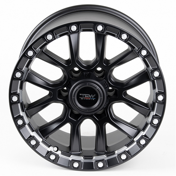 Литые диски 80905 TCW 2633-CT348 17 J9 ET0 6x139.7 110.1 чёрный матовый + полированные спицы: Фото 3