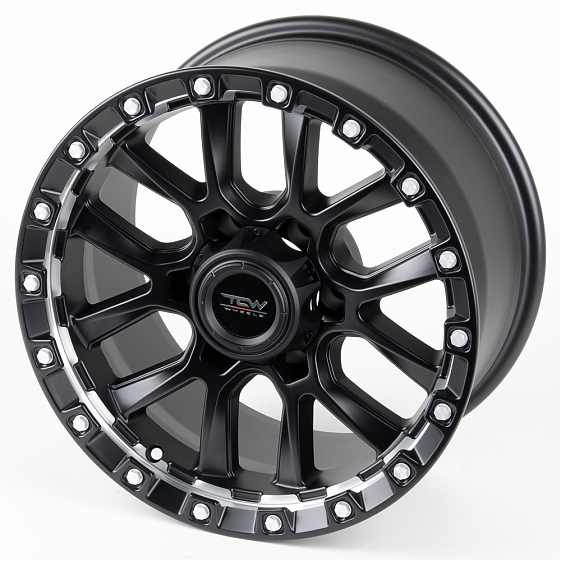 Литые диски 80905 TCW 2633-CT348 17 J9 ET0 6x139.7 110.1 чёрный матовый + полированные спицы: Фото 5