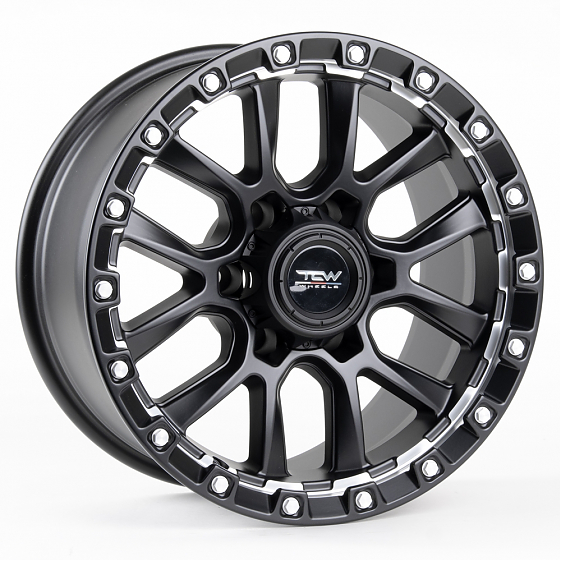 Литые диски 80905 TCW 2633-CT348 17 J9 ET0 6x139.7 110.1 чёрный матовый + полированные спицы: Фото 6