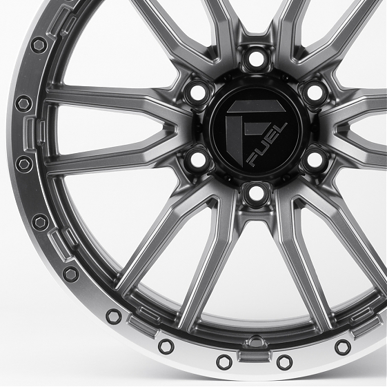 Литые диски 81416 FUEL 60273-FG443 18 J9 ET18 6x139.7 106.1 графит матовый + полированный обод: Фото 2