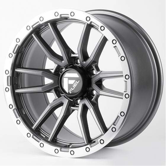 Литые диски 81416 FUEL 60273-FG443 18 J9 ET18 6x139.7 106.1 графит матовый + полированный обод: Фото 5