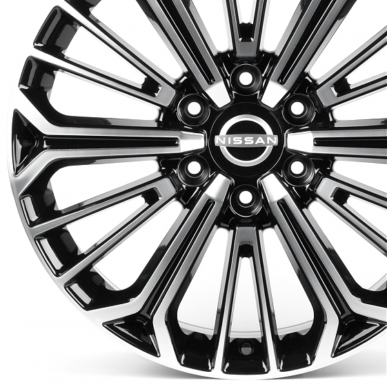 Литые диски 82576 Nissan H3296F 20 J8.5 ET45 6x139.7 78.1 чёрный + полированные спицы: Фото 2