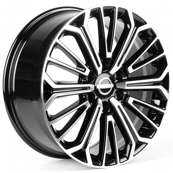 Литые диски 82576 Nissan H3296F 20 J8.5 ET45 6x139.7 78.1 чёрный + полированные спицы: Фото 4