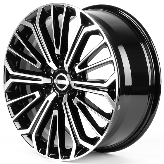 Литые диски 82576 Nissan H3296F 20 J8.5 ET45 6x139.7 78.1 чёрный + полированные спицы: Фото 5