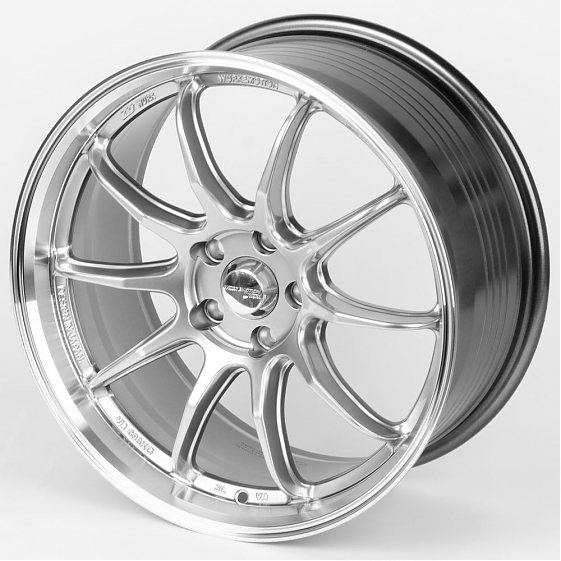 Литые диски 80582 Work F011-SB394 18 J8.5 ET33 5x114.3 73.1 серебро тёмное + полированный обод: Фото 6